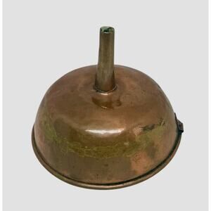Mid 19th Century Swedish Copper Funnel Hand-Forged Tin Lining Farmhouse Decor